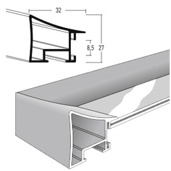 Casa 50x70 cm, Brushed Grau, Normalglas