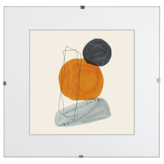 Rahmenloser Bildhalter Clip-Fix Antireflex 20x20 cm