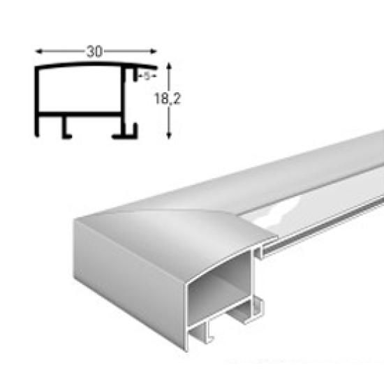 Largo 60x80 cm, Platin, Normalglas