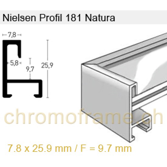 Nielsen Profil 181 Natura Aluminium mit Holz furniert