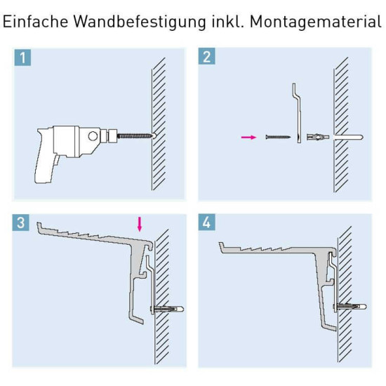 Wandboard, 90 cm, Silber matt
