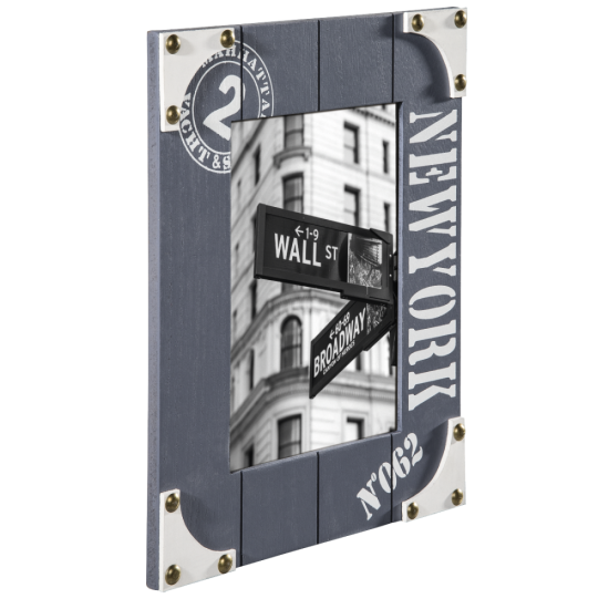 Porträtrahmen "New York", Blaugrau, 10x15 cm