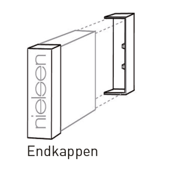 Endkappe, Silber matt, ECONOMY Galerieschiene
