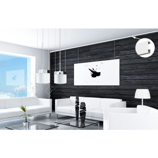 Galerieschiene Economy, Silber matt, 1m