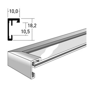 C2 13x18 cm, Eloxal Schwarz glanz, Normalglas