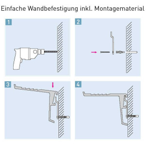 Wandboard, 90 cm, Silber matt