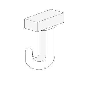 Gleithaken aus Plastik weiss