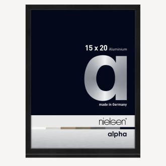 Alpha 15x20 cm, Schwarz matt, Normalglas