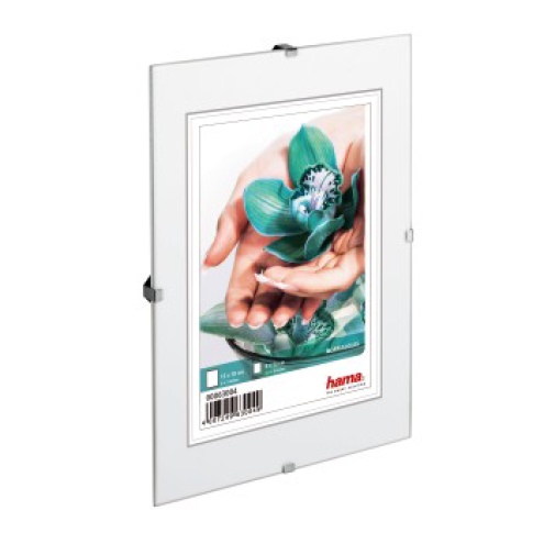Rahmenloser Bildhalter Clip-Fix Normalglas 40x40 cm