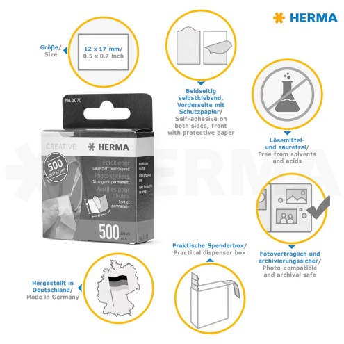 HERMA Foto-Kleber im Kartonspender, Inhalt: 500 Stück