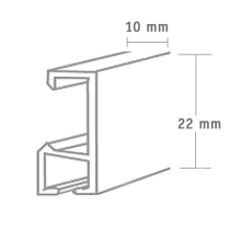 Galerieschiene Economy, Weiss glanz, 1m