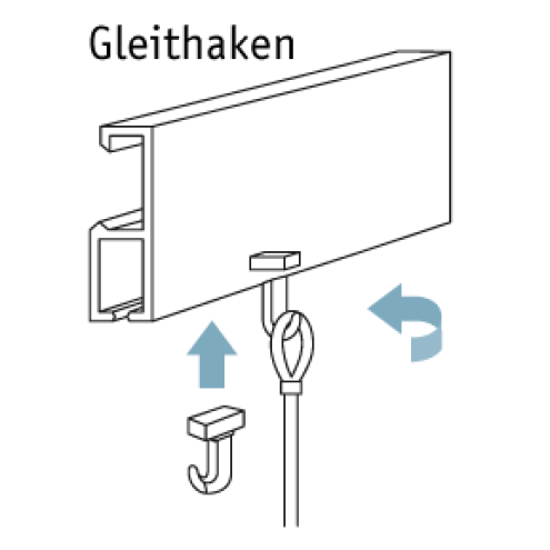Gleithaken aus Plastik weiss
