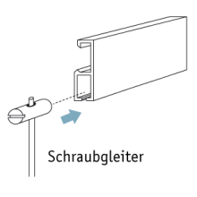 Perlonseil mit Schraubgleiter